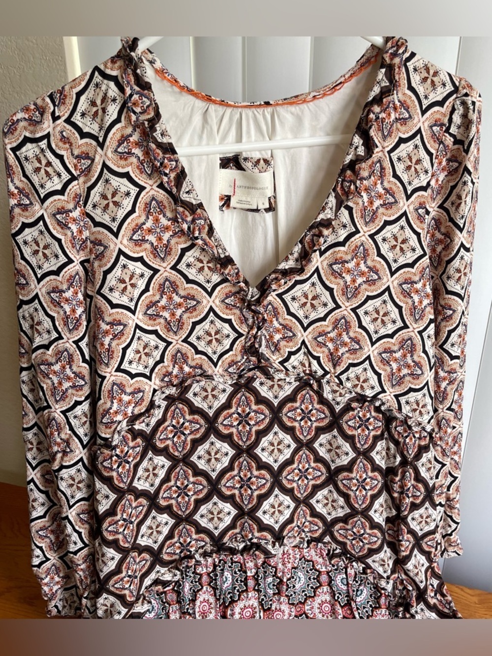 Anthropologie Tiered Long Sleeve Mini Dress Size S - Picture 8 of 16